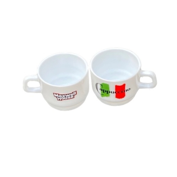 Vintage Milk Glass Cappuccino Cups, Arcopal France by Maxwell House, Set… - Picture 3 of 6